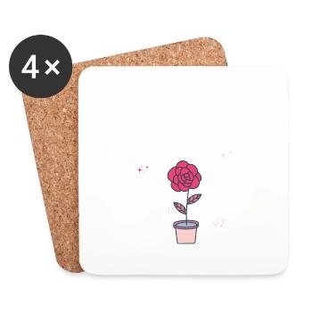 Merci de m’avoir aidé à grandir -cadeau nounou - Dessous de verre (lot de 4) - blanc - Devant