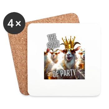 The GOAT of Party - Untersetzer (4er-Set) - Weiß - Vorne