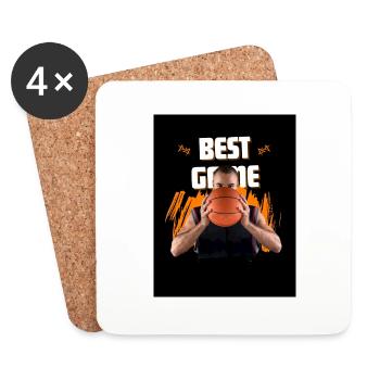 Sports de basket-ball - Dessous de verre (lot de 4) - blanc - Devant