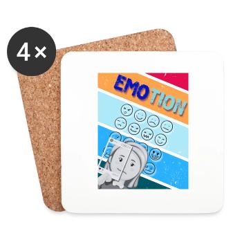 EMOtion Emotions - Coasters (set of 4) - white - Front