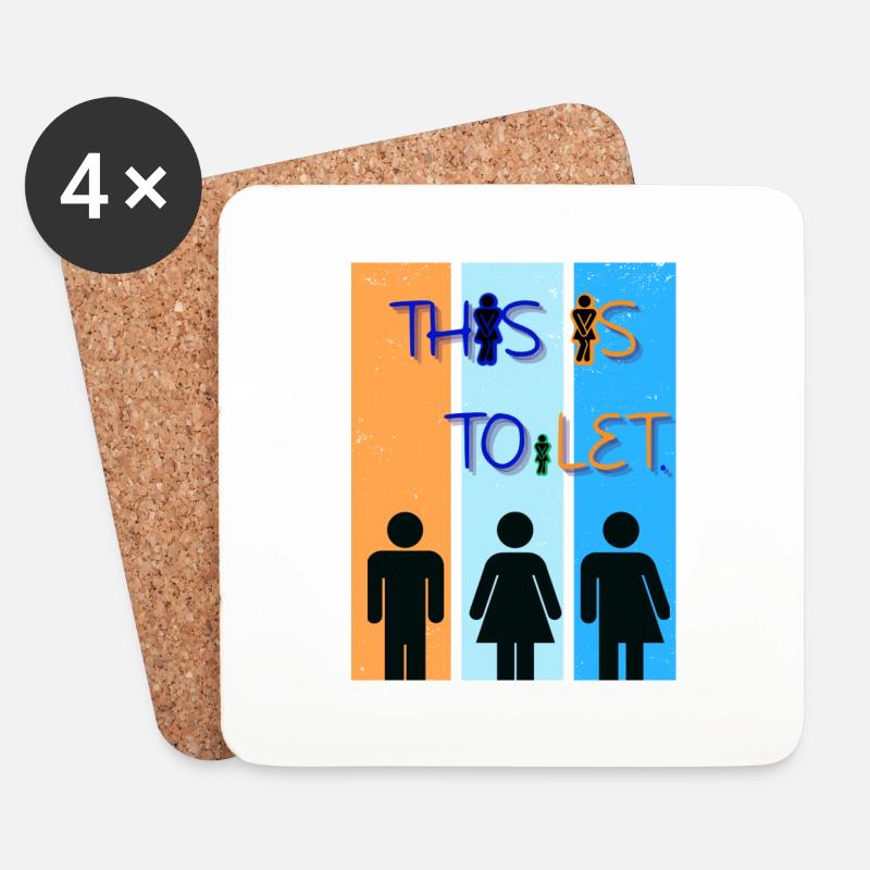 C’est TOiLET - Dessous de verre (lot de 4) - blanc