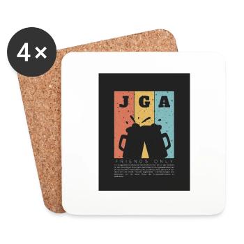 JGA friends only - Untersetzer (4er-Set) - Weiß - Vorne
