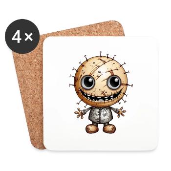 Unique Voodoo Doll Design for City Fashion - Coasters (set of 4) - white - Front