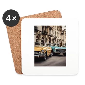 Voiture de collection - Dessous de verre (lot de 4) - blanc - Devant
