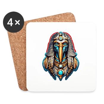 Egypt / Pharaoh / Mummies / Hieroglyphics / Sphinx - Coasters (set of 4) - white - Front