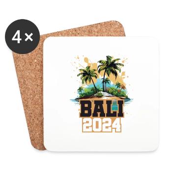 Bali 2024 Reisen Urlaub - Untersetzer (4er-Set) - Weiß - Vorne