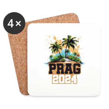 Prag 2024 Reisen Urlaub - Untersetzer (4er-Set) - Weiß - Vorne