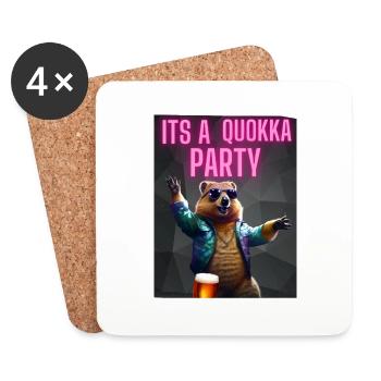 Its a Quokka Party - Untersetzer (4er-Set) - Weiß - Vorne