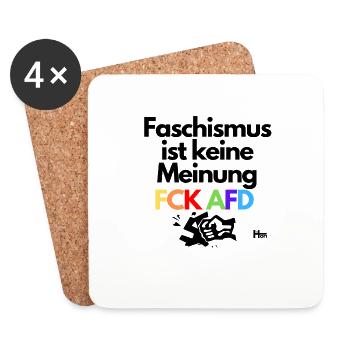 Faschismus ist keine Meinung - Untersetzer (4er-Set) - Weiß - Vorne