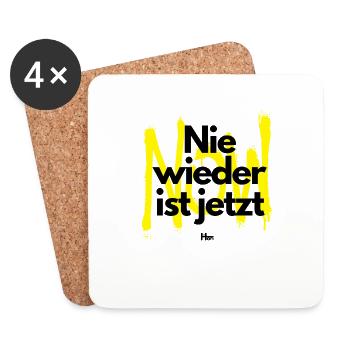 Nie wieder ist jetzt - Untersetzer (4er-Set) - Weiß - Vorne