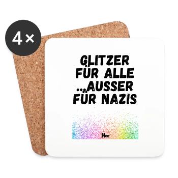 Glitzer für alle - Untersetzer (4er-Set) - Weiß - Vorne