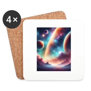 Espace - Dessous de verre (lot de 4) - blanc - Devant
