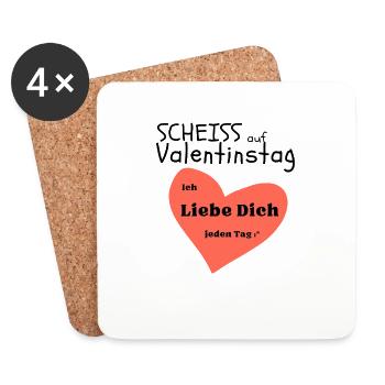 Valentinstag liebe Beziehung - Untersetzer (4er-Set) - Weiß - Vorne