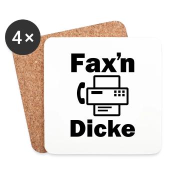 FAX'N DICKE ALTES FAXGERÄT - Untersetzer (4er-Set) - Weiß - Vorne