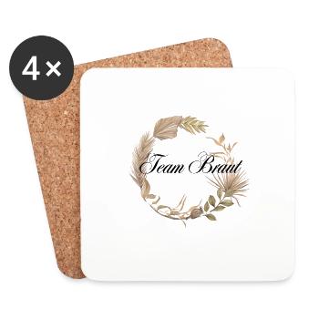 Team Braut Boho Kranz - Untersetzer (4er-Set) - Weiß - Vorne