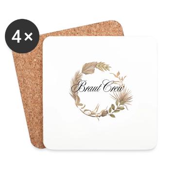 Braut Crew Boho Kranz - Untersetzer (4er-Set) - Weiß - Vorne