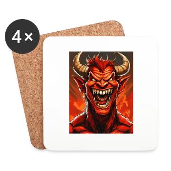 devil evil laugh smile monster dark horror scary - Coasters (set of 4) - white - Front