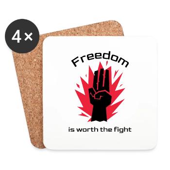 Freedom worth fighting - Coasters (set of 4) - white - Front