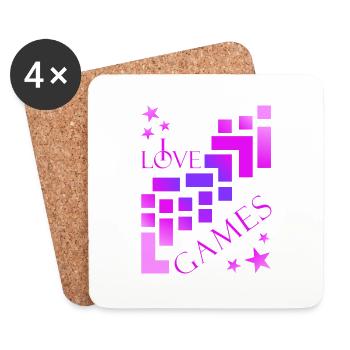 Building Blocks Player - Coasters (set of 4) - white - Front