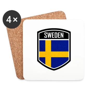 Suède Suède Scandinavie Pays nordiques Viking Europe - Dessous de verre (lot de 4) - blanc - Devant