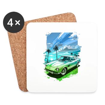 Los Angeles, États-Unis, Amérique, Californie, Graffitti, Miami - Dessous de verre (lot de 4) - blanc - Devant