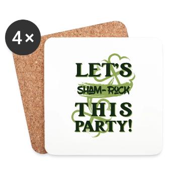 Let's sham-rock this party. - Coasters (set of 4) - white - Front