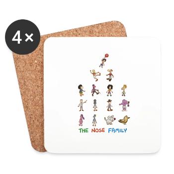 All in one with outline - Coasters (set of 4) - white - Front