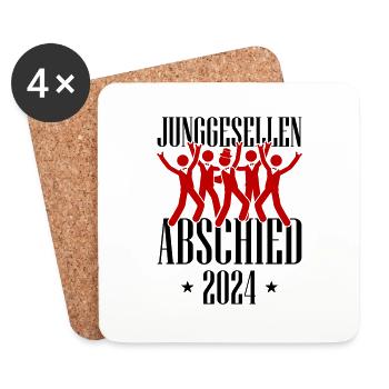Junggesellenabschied 2024 - Untersetzer (4er-Set) - Weiß - Vorne