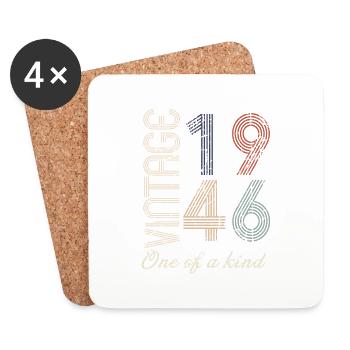 78th Birthday 1946 - Vintage Retro Gift Idea - Coasters (set of 4) - white - Front