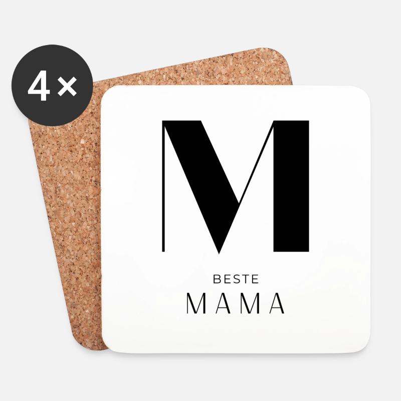 beste Mama - Untersetzer (4er-Set) - Weiß