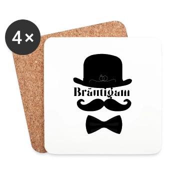 Bräutigam Gentleman - Untersetzer (4er-Set) - Weiß - Vorne