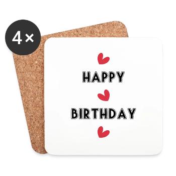 ALLES GUTE ZUM GEBURTSTAG. ALLES GUTE ZUM GEBURTSTAG. - Untersetzer (4er-Set) - Weiß - Vorne