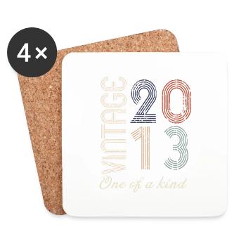 11th Anniversary 2013 - Vintage Retro Gift Idea - Coasters (set of 4) - white - Front