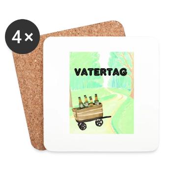 Vatertag - Untersetzer (4er-Set) - Weiß - Vorne