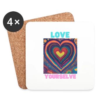 Love yourselve - Untersetzer (4er-Set) - Weiß - Vorne