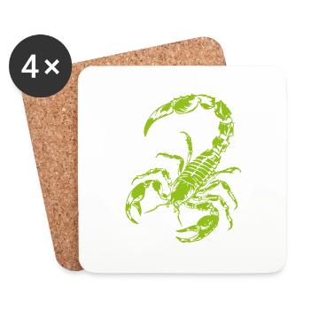 Scorpion - Dessous de verre (lot de 4) - blanc - Devant