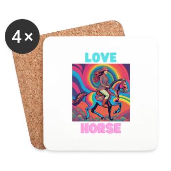 Horse Love - Coasters (set of 4) - white - Front
