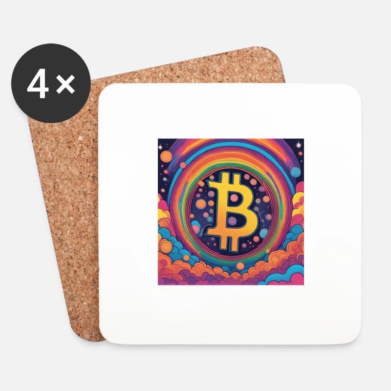 Bitcoin Moon - Coasters (set of 4) - white