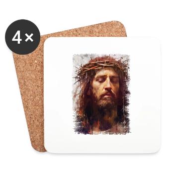 jesus bibel christliche religion christliches kreuz christlich - Untersetzer (4er-Set) - Weiß - Vorne