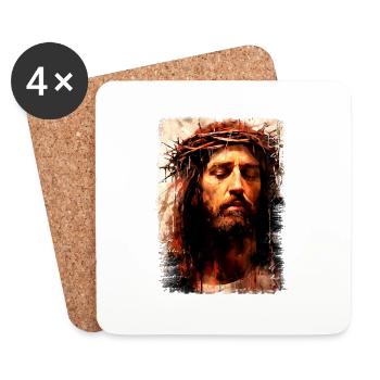 jesus bibel christliche religion christliches kreuz christlich - Untersetzer (4er-Set) - Weiß - Vorne