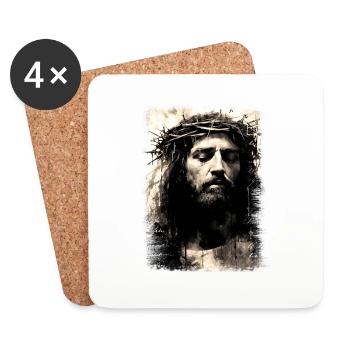 Jésus Bible Religion Chrétienne Croix Chrétienne Chrétienne - Dessous de verre (lot de 4) - blanc - Devant