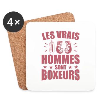 Real Men Are Boxers Humor Boxing - Coasters (set of 4) - white - Front