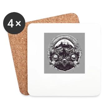 Black White Punk - Coasters (set of 4) - white - Front