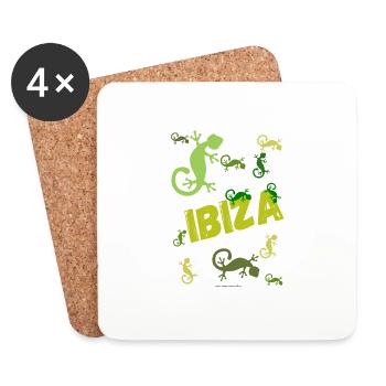 Ibiza Geckos - Untersetzer (4er-Set) - Weiß - Vorne