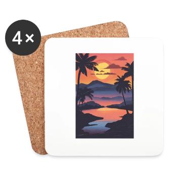 L’été dans le Sud - Dessous de verre (lot de 4) - blanc - Devant