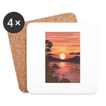 Lakeside - Dessous de verre (lot de 4) - blanc - Devant