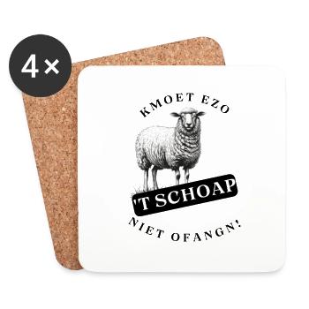 Sie müssen die Schaufel nicht so stehen lassen. Dialekt-Shirts - Untersetzer (4er-Set) - Weiß - Vorne
