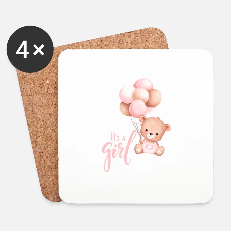 Its a girl - Untersetzer (4er-Set) - Weiß
