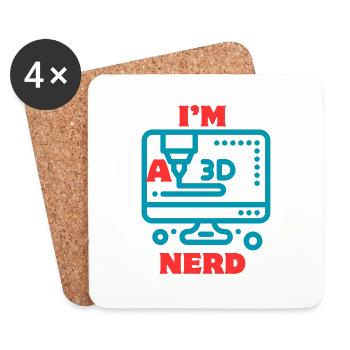3D-Drucker Spezialist I'm a 3d nerd - Untersetzer (4er-Set) - Weiß - Vorne
