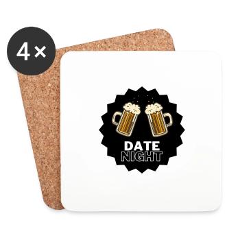 Beer glasses toast party - Coasters (set of 4) - white - Front